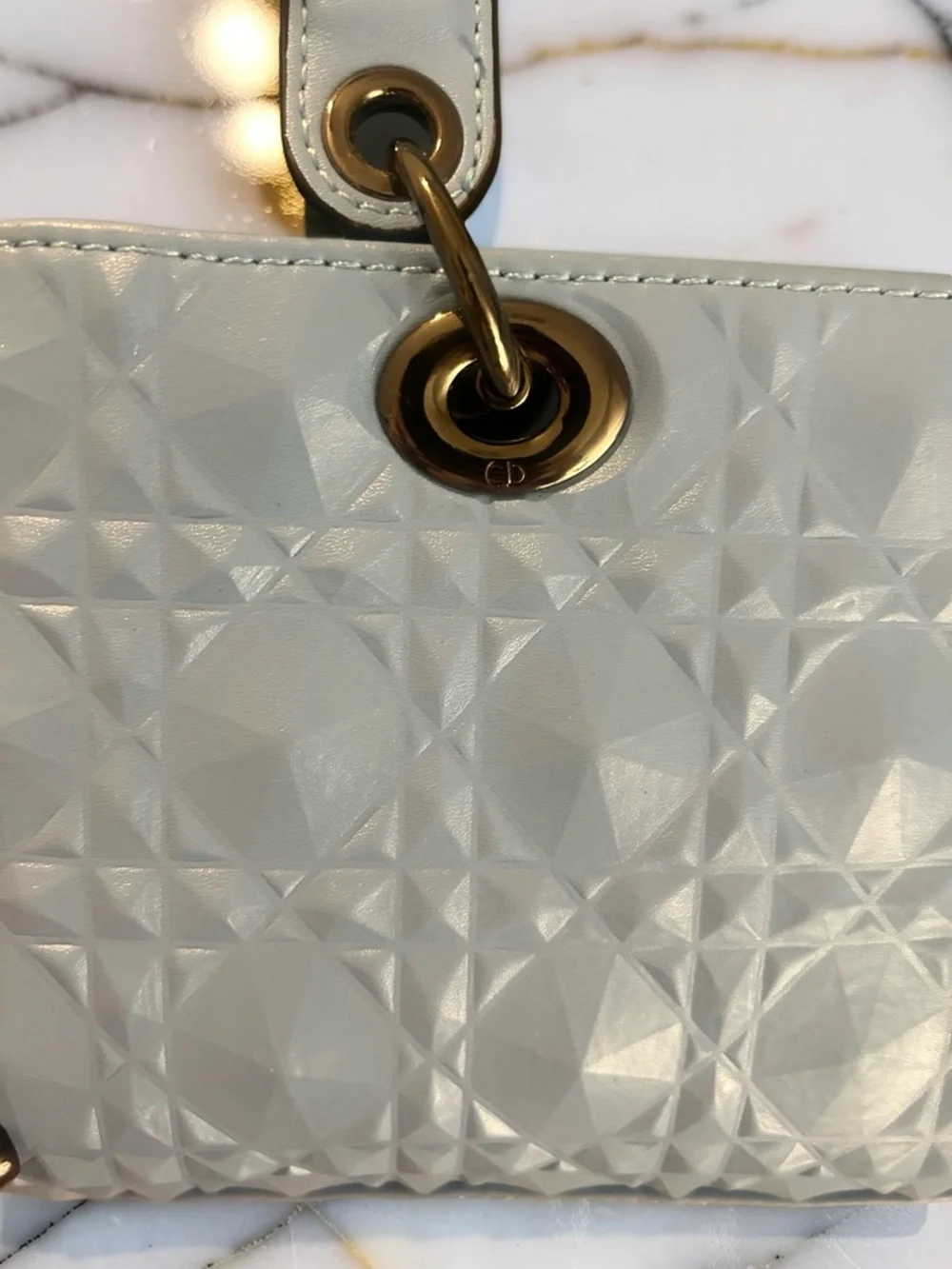 Dior Light Blue Patent Satchel with Dior Letter Charms - Picture 7 of 9